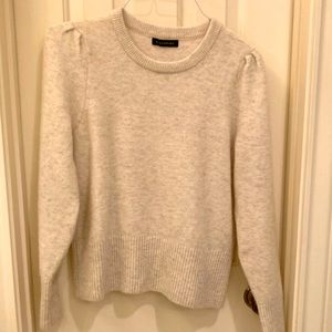 Puff sleeve grey wool sweater from Banana Republic!